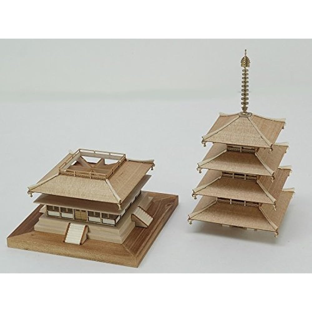 Woody Joe 1/75 Horyuji Five-storied Pagoda Wooden Model Assembly Kit