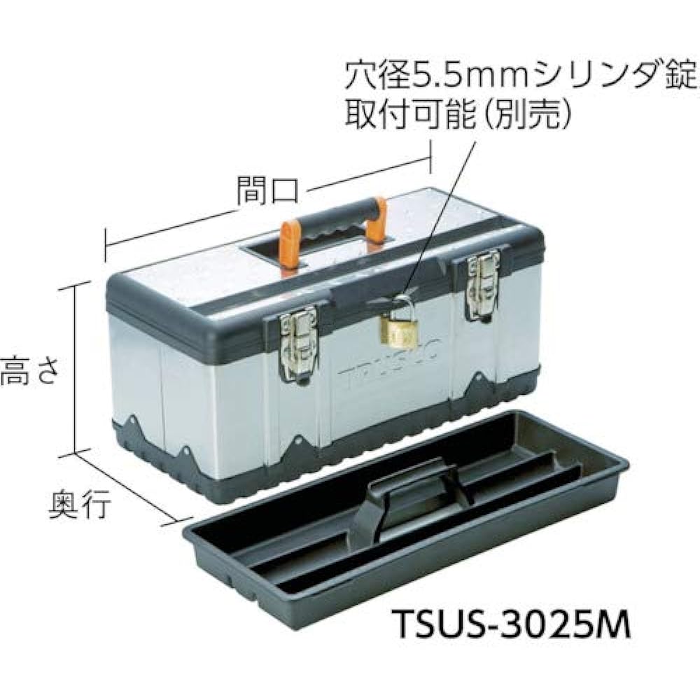 TRUSCO Stainless Steel Tool Box L Size TSUS-3024L