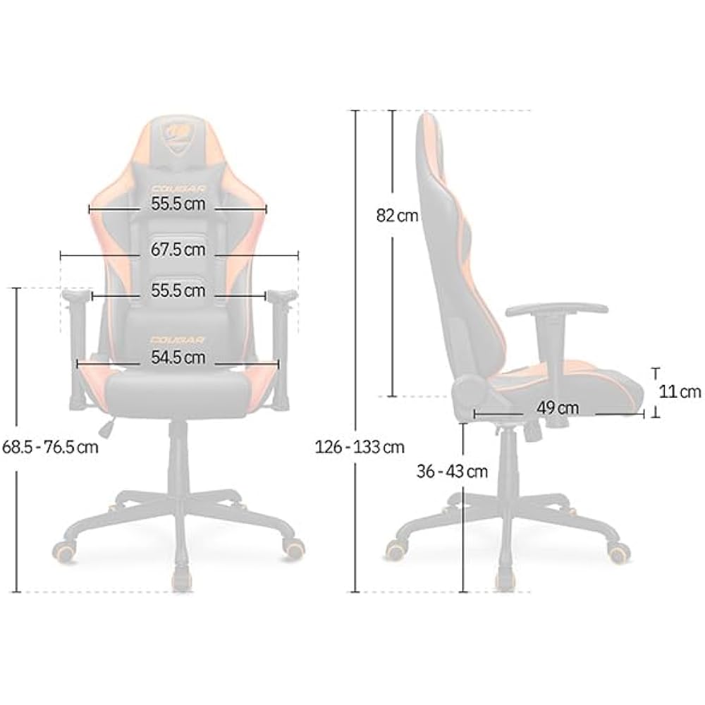 COUGAR Gaming Chair ARMOR ELITE Royal Basic Model High Back Design Rich Color Variations 2D Armrest CGR-ELI-GLB [Domestic Genuine Product]