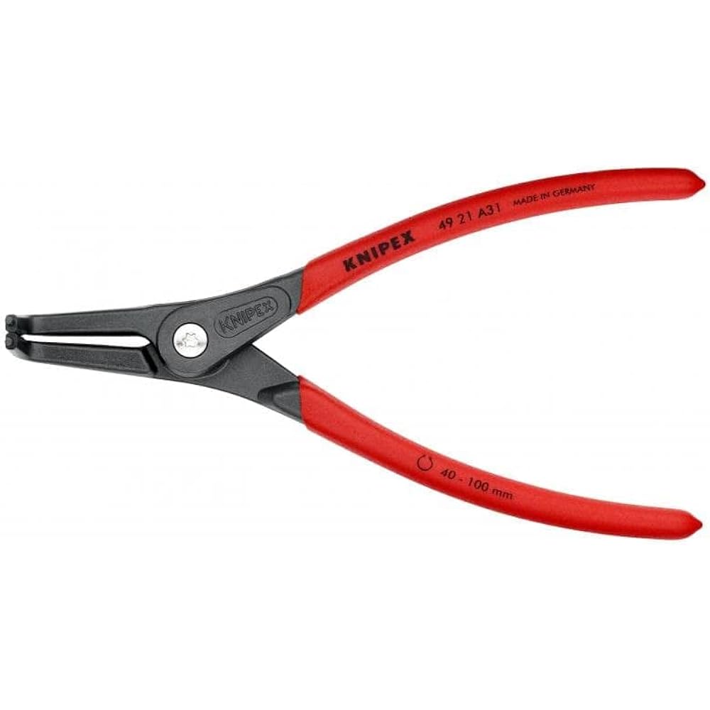 KNIPEX precision snap ring pliers for shaft 210mm curved 4921-A31