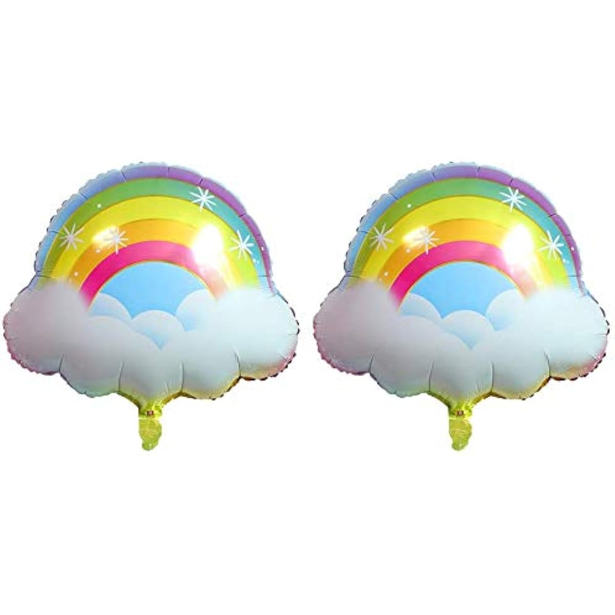 2pcs Foil Balloons Rainbow Cloud Aluminum Mylar Balloons for Birthday Party Decoration