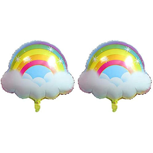 2pcs Foil Balloons Rainbow Cloud Aluminum Mylar Balloons for Birthday Party Decoration