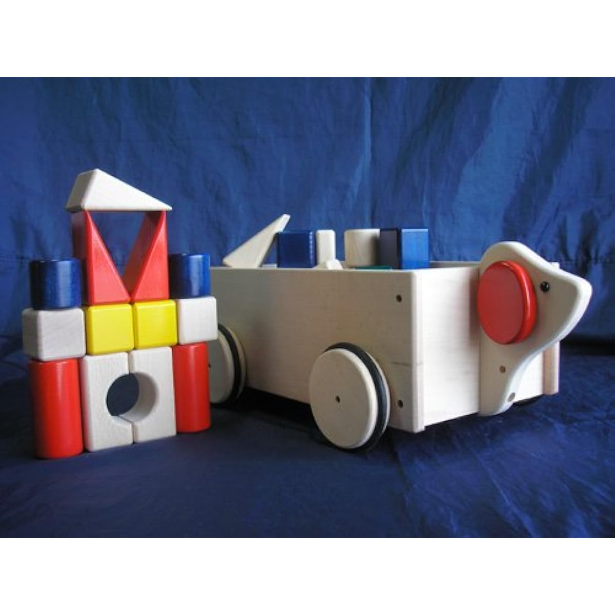 [Japanese-made wooden toys] Round building blocks K31