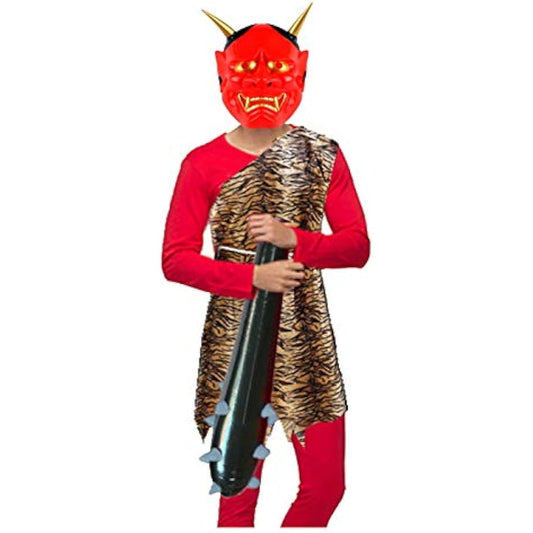 [Greem Market] Setsubun Real Red Demon Cosplay Set, Mask, Iron Club, Costume, Red Inner Costume GMH-00107