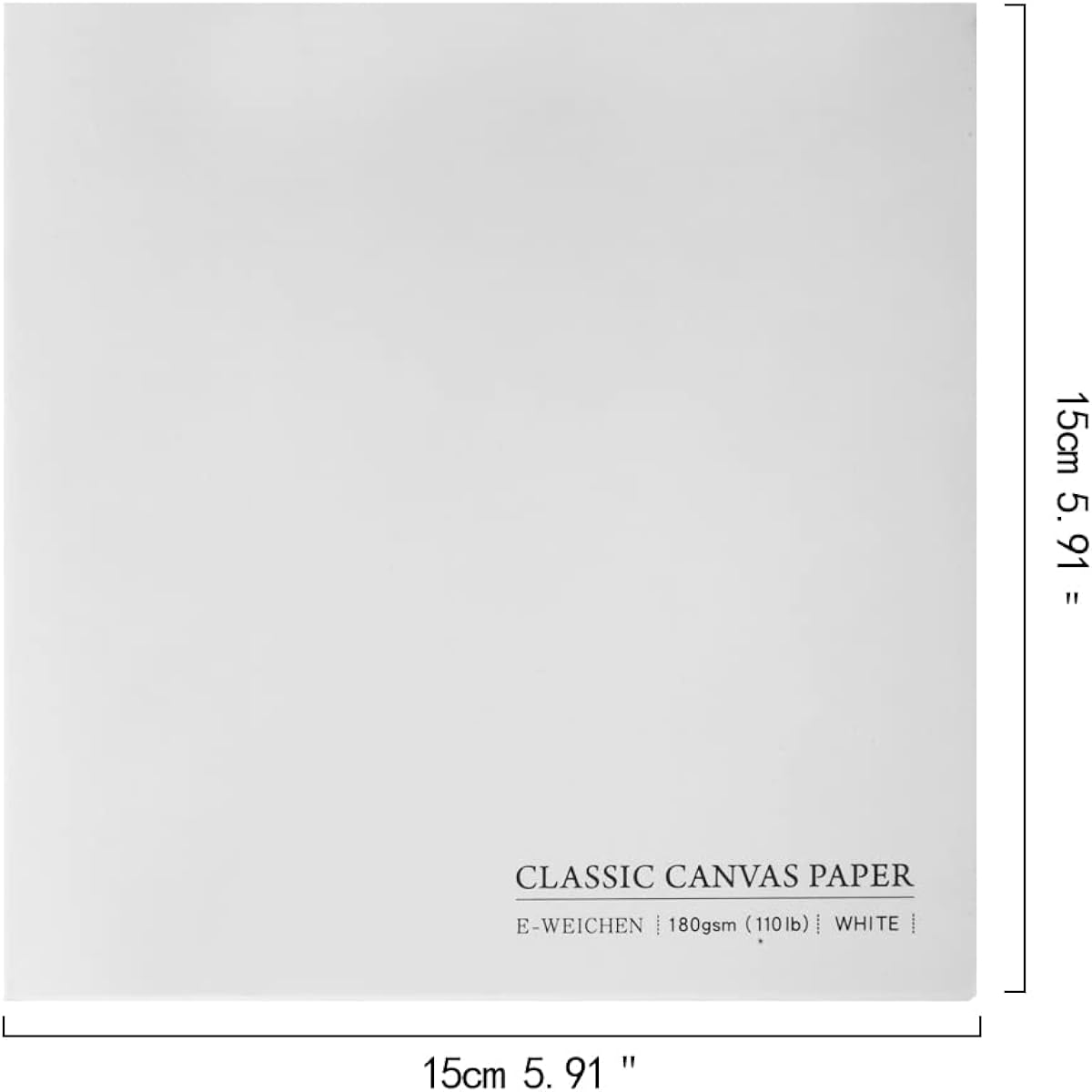 Tearable Square 5.9x5.9 inch 180gsm Portable Canvas Like Texture Journal 60 Pages (30 Sheets Front Back 2 Textures) Travel Size Calligraphy Watercolor Sketchbook Notebook White