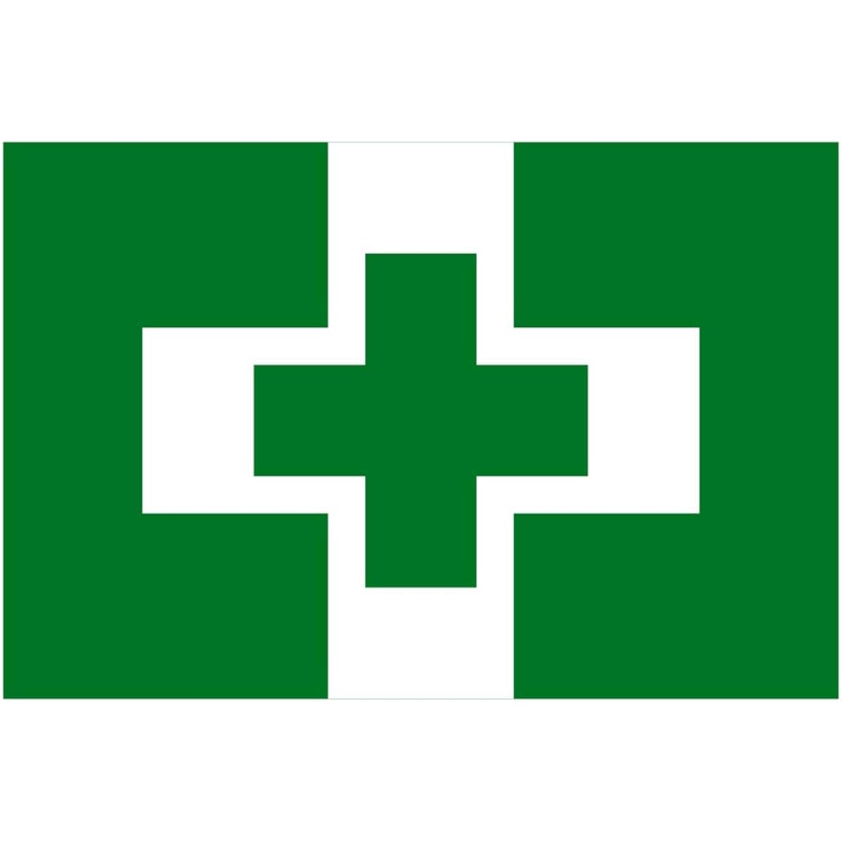 Safety and health flag, made in Japan, cotton jersey, 100 x 150 cm, two eyelets