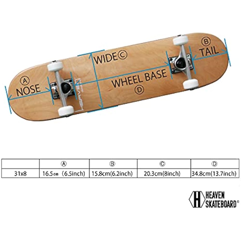 Skateboard Skateboard Complete Product Vitamin 31×8 HEAVEN PERFECT VITAMIN SKATE COMPLETE INSPIRE Reliable size for beginners to advanced users Size for all-round use Canadian Maple Complete Inspire Translation