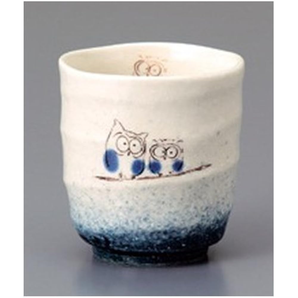 Set of 10 sushi teacups, blowing owl sushi teacups (blue) [8.5 x 9.2cm] [Restaurant, inn, Japanese tableware, restaurant, commercial use, tableware]
