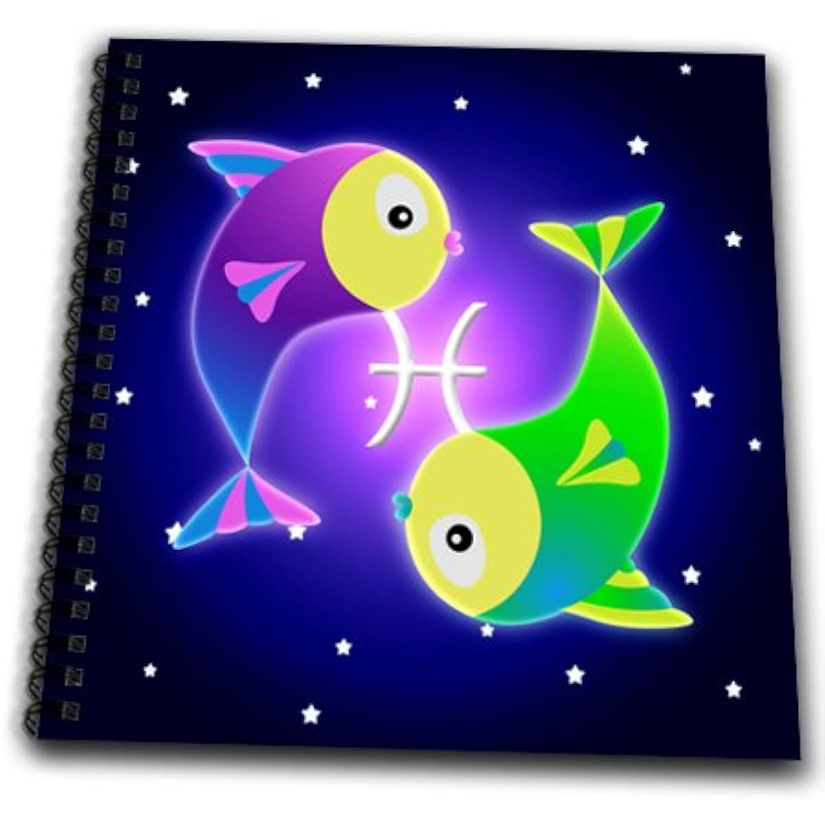 3dRose db_28553_2 Cute Astrology Pisces Zodiac Sign Fish Memory Book 12x12 Inch