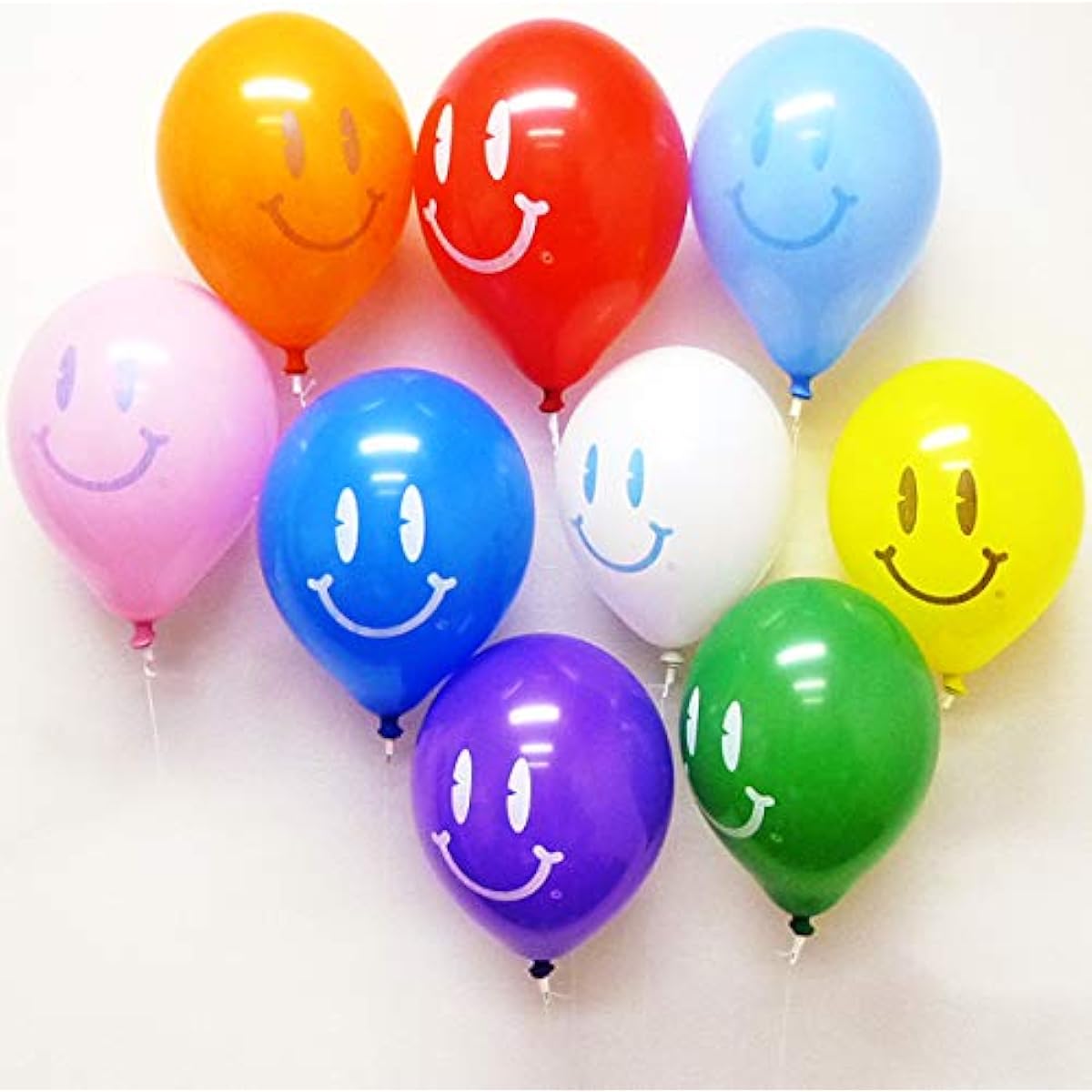 Natural rubber balloons 10 inches Smile pattern (100 pieces) One-touch valve, string included [Balloon] 5881