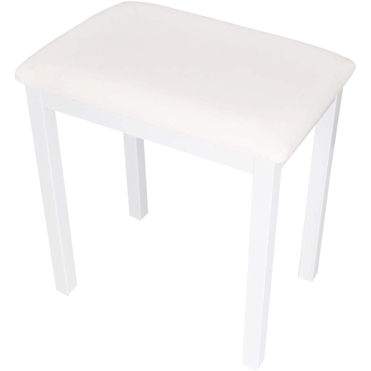 Musical Instrument Stool Piano Chair Piano Keyboard Stool Soft PU Leather Piano Stool 1 Person Steel Frame Needs to be Assembled Comfortable, Stable and Versatile (Color: White, Size: 40x30x48cm)