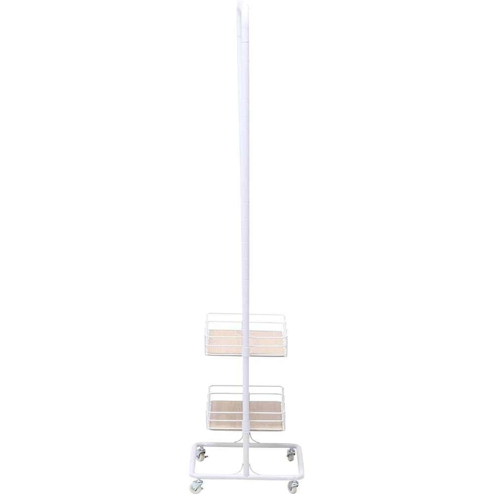 Fuji Boeki Hanger Rack Width 60cm Depth 45cm Height 167cm White With Shelf With Casters Victor 16699