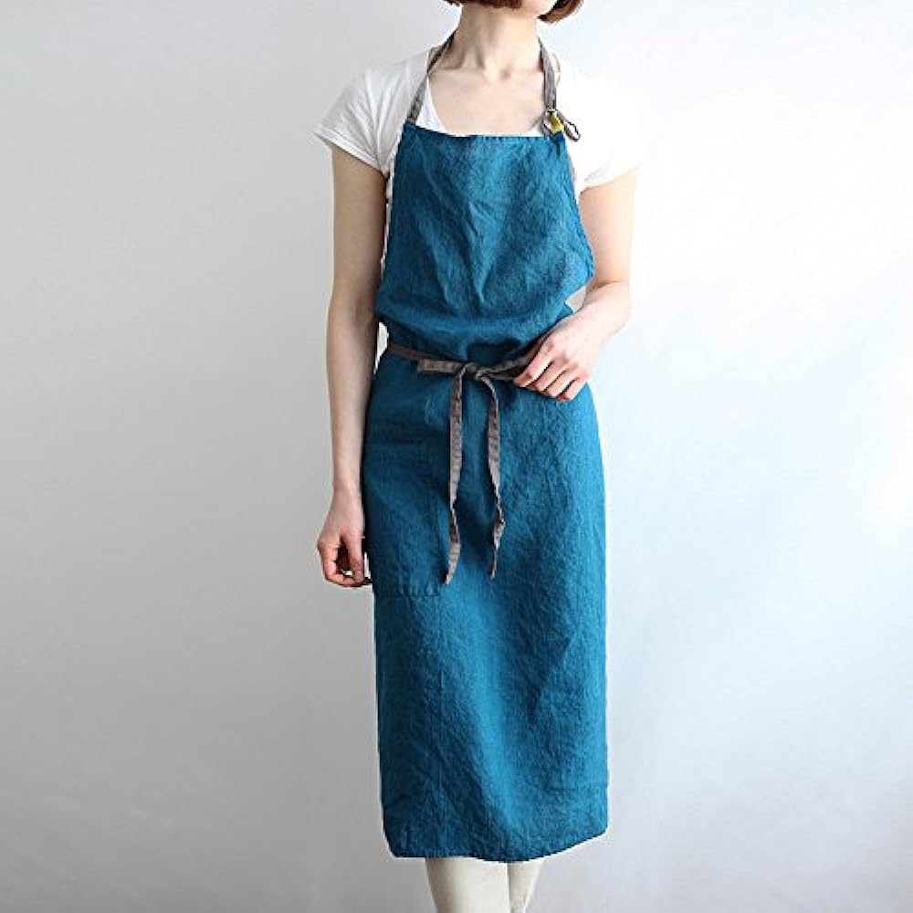 Lino e Lina Full Apron Manon Blue Pavone / A234