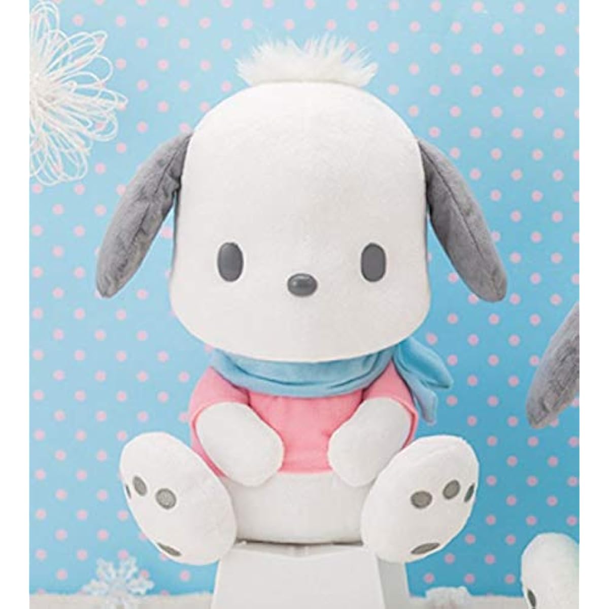 Pochacco Plush Toy Winter Outing BIG Pink (Single Item) Approx. 31cm