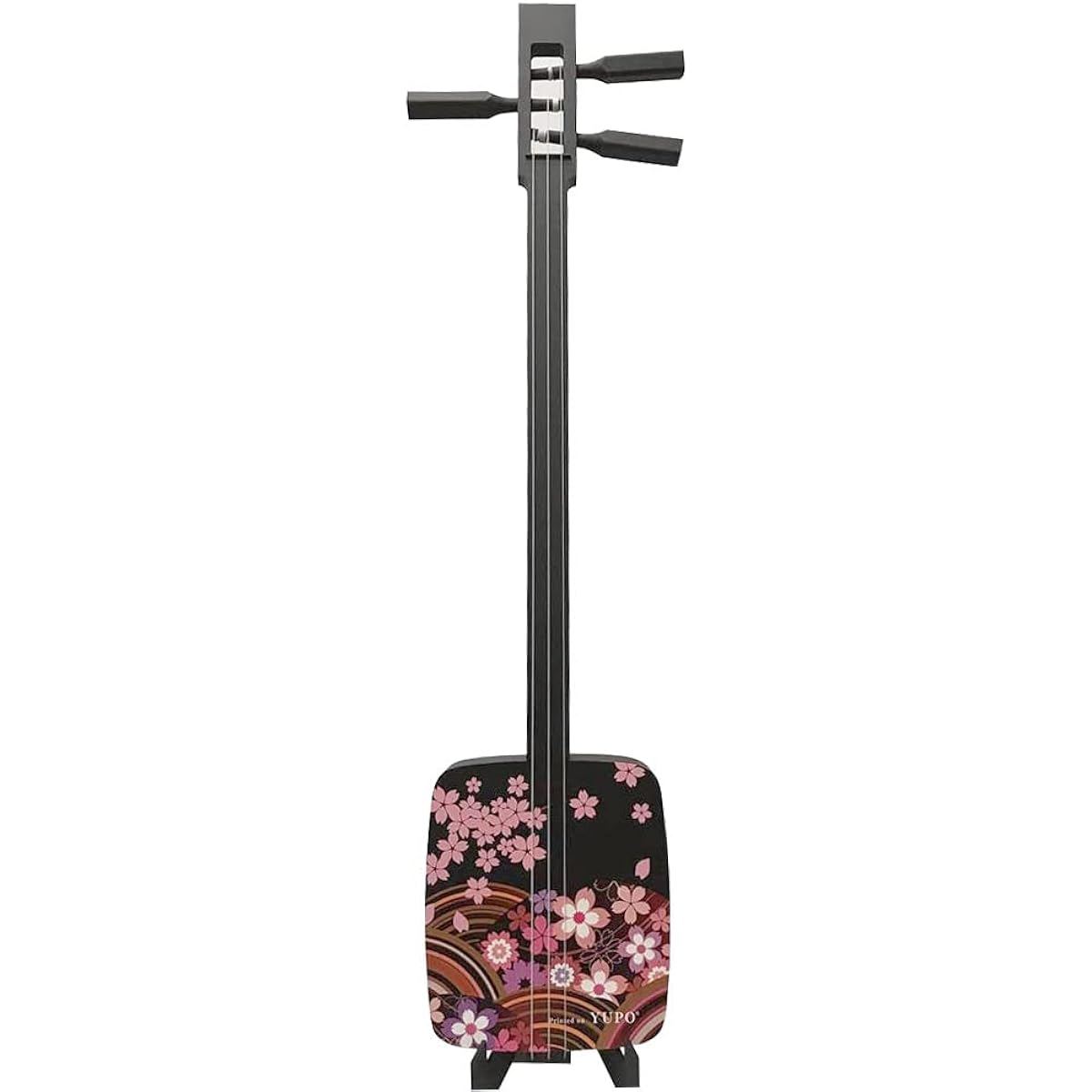 Sangenshi Kikuoka Small sanshin with flower pattern