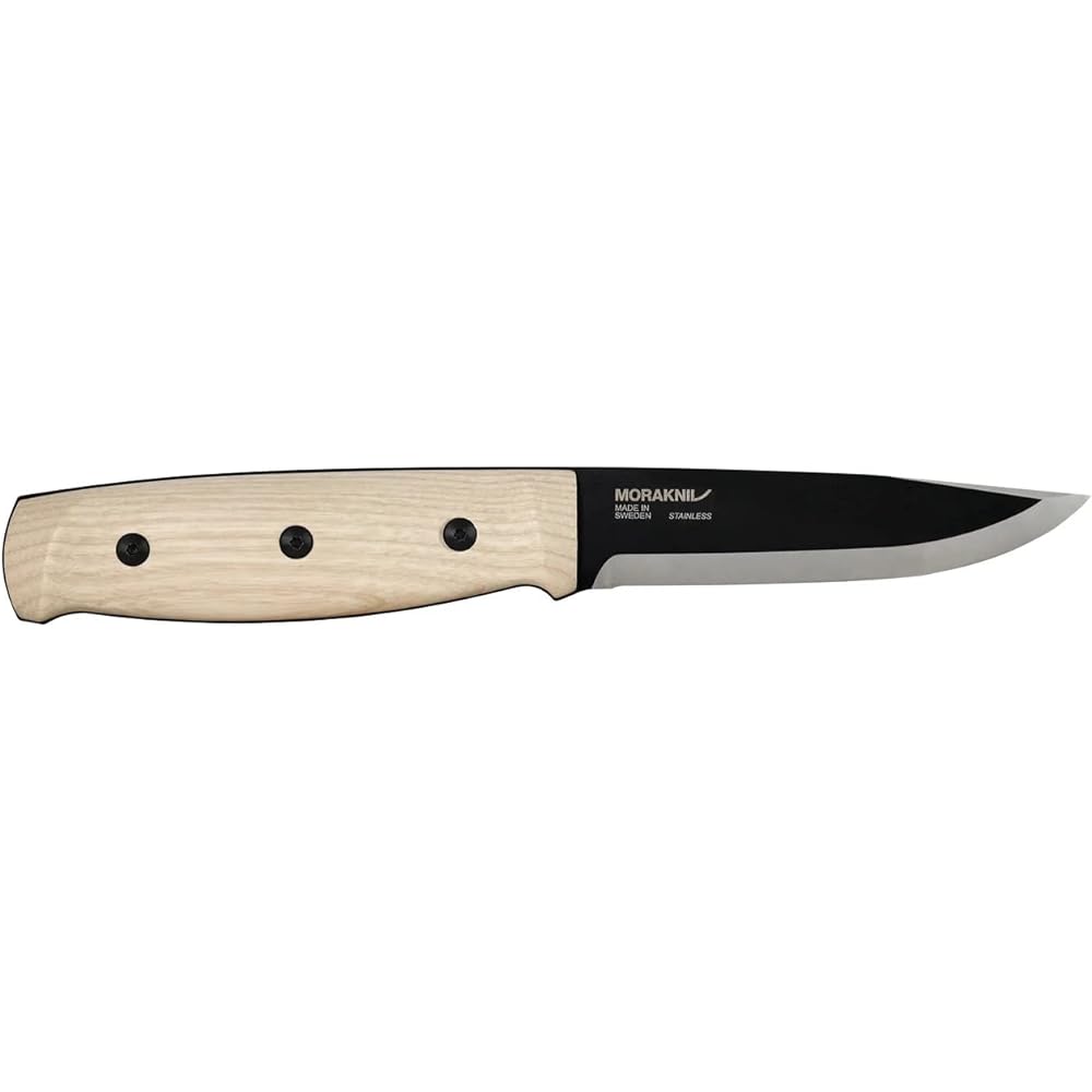 Morakniv Luke Black Blade Stainless Steel Ash Wood Full Tang Knife Wooden Handle Blade Thickness 3.2mm Camping Knife Outdoor Knife