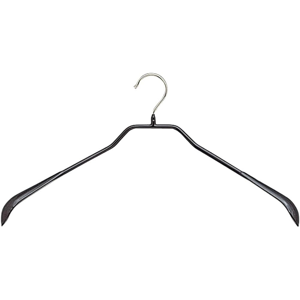 Mawa Non-Slip Hanger "Body Form 42" for Suits and Coats (Women's M Men's S/M Size) Black MA4411 Set of 10