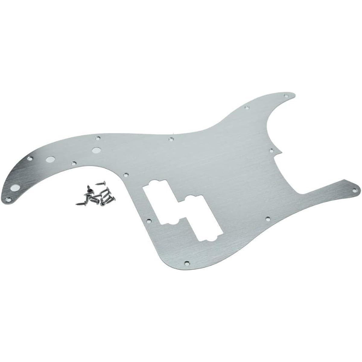 KAISH 13 Hole Metal Aluminum Anodized Left Handed P Bass Style Pickguard American Modern Style Standard Bass Pickguard Precision P Bass Silver