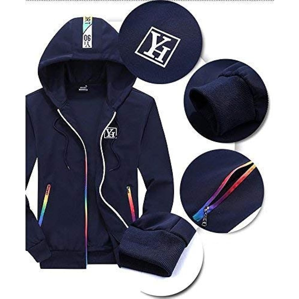 [aspersio] Men's Long Sleeve Sweatshirt Hoodie 2 Piece Set with Hood