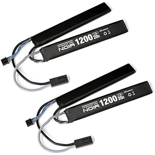 G FORCE Noir LiPo 7.4V 1200mAh electric gun SOPMOD LiPo battery set of 2