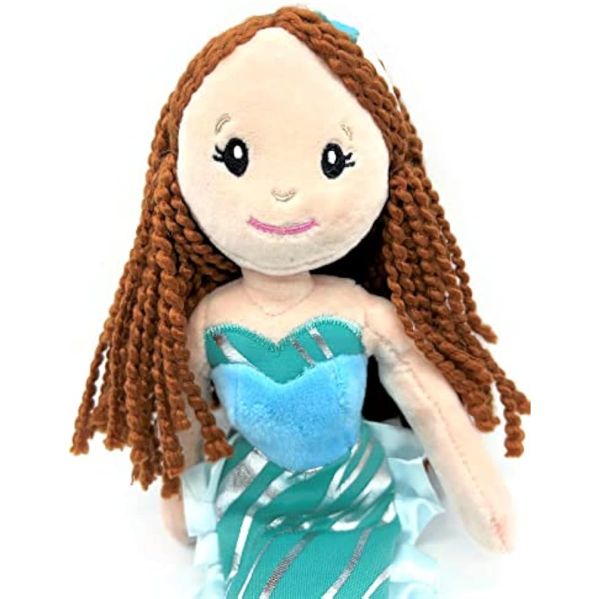 The Petting Zoo Mermaid Doll, Mermaid Gifts for Girls, Stuffed Mermaid Doll 12" (Red Hair)