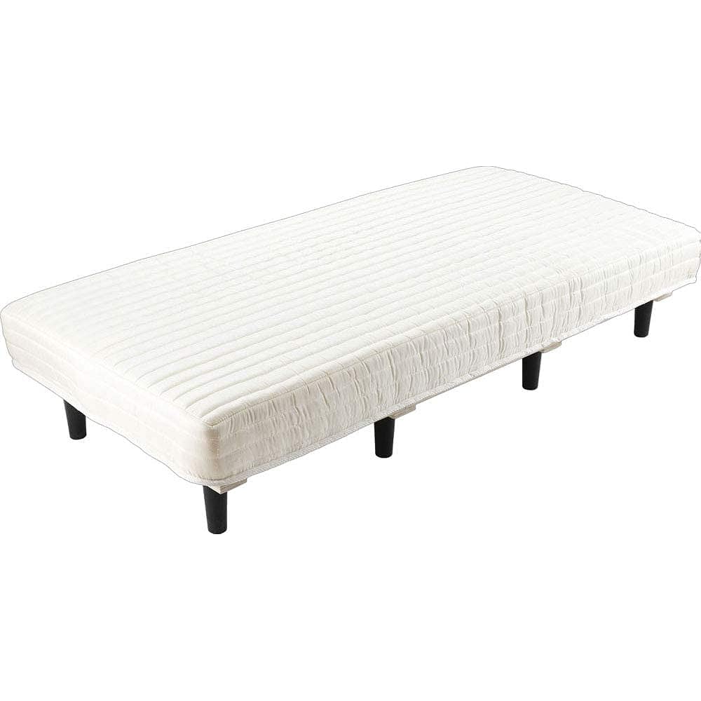 Iris Plaza Legged Mattress Pocket Coil Single Bed Slatted Bed 462 Coils Easy to Transport Compressed Packing Bed Durable/Breathable AATM-S Ivory