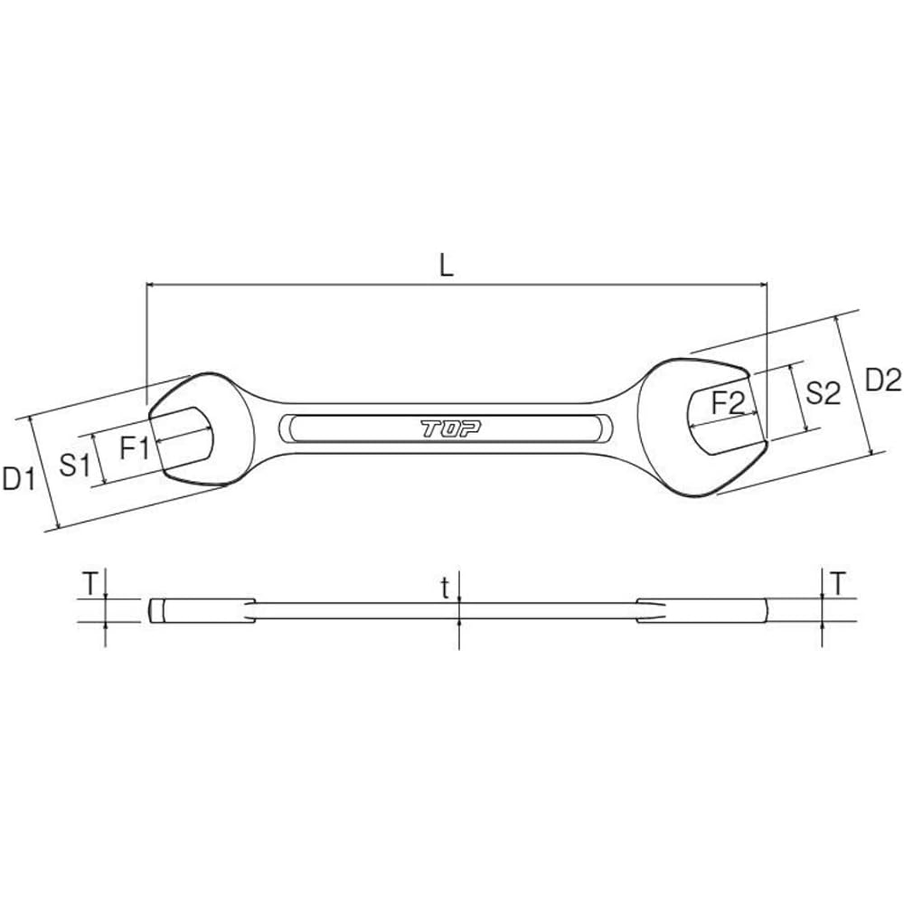 TOP Liner Spanner Spear Shape 6 Piece Set Made in Japan Forged Spanner with Holder *2 Pieces SS-6000B