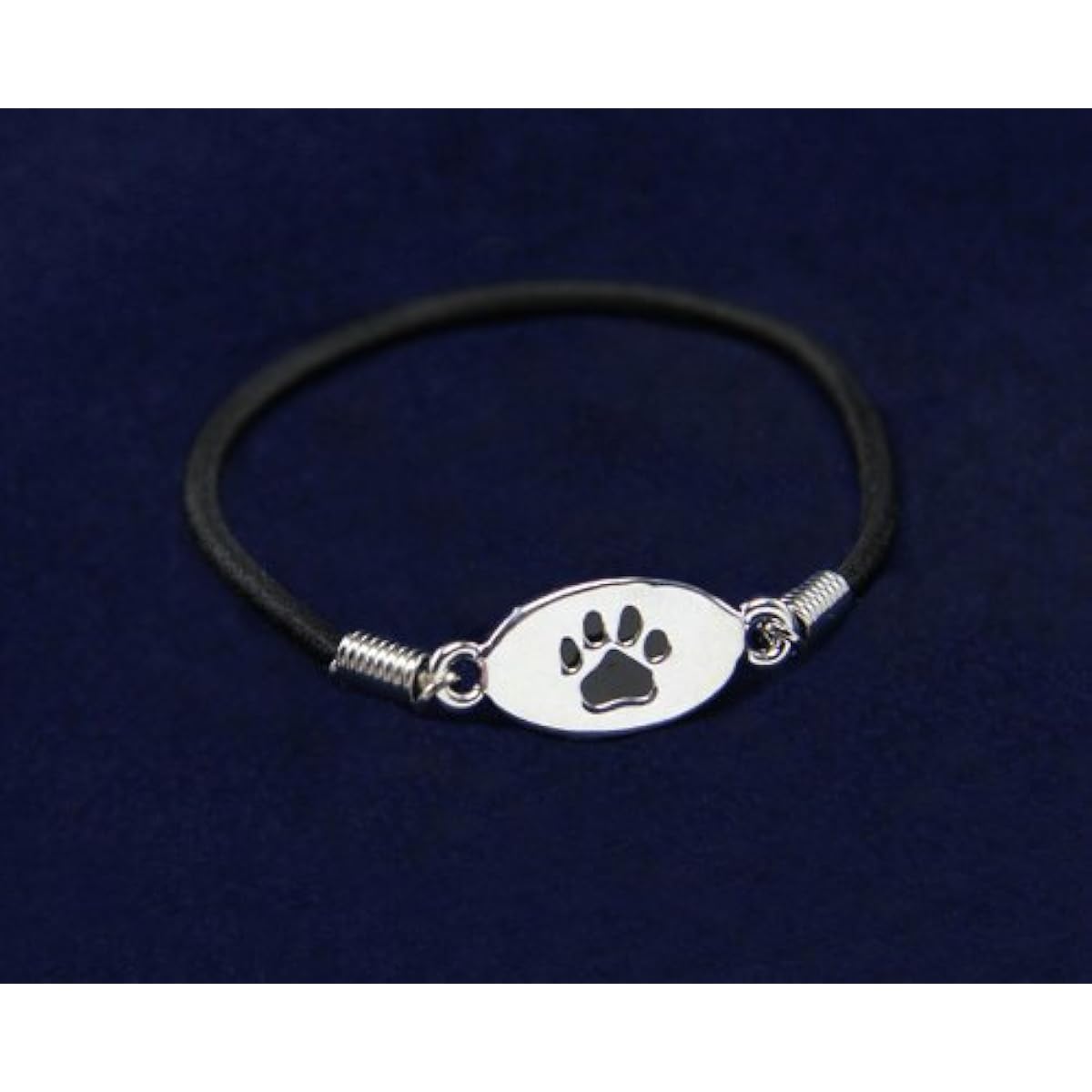 Black Paw Print Charm Bracelet - Stretch (Retail)