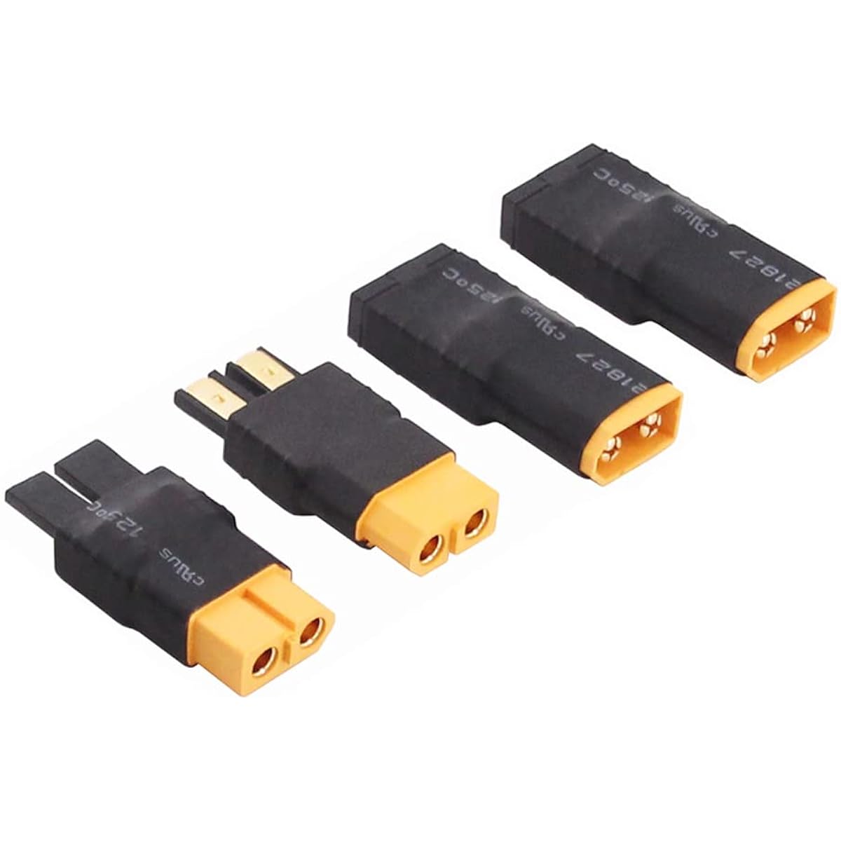 rflaueo 4pcs TRX to XT60 Male Female RC Connector Adapter (E19-4)