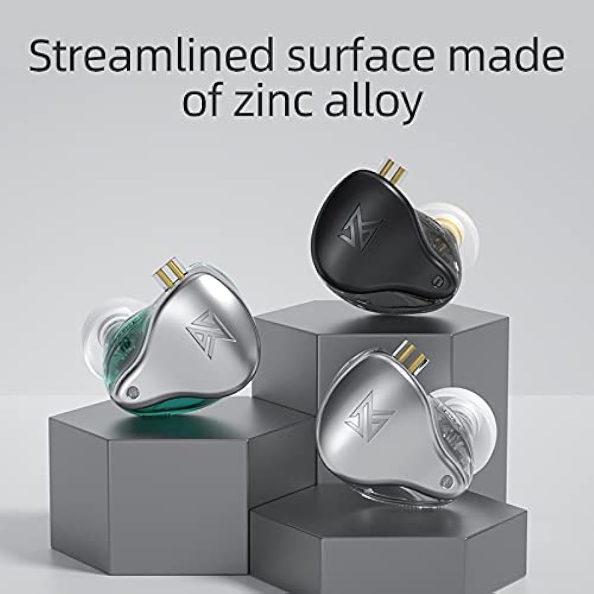 Linsoul KZ AST 24 Unit Balanced Armature Combination In-Ear Earphones IEM with Detachable 2-Pin 0.75 Cable for Musicians, Audiophiles (No Mic) Green