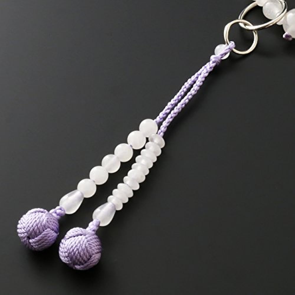 Kyoto Buddhist Altar Hayashi Prayer Beads Jodo Sect White Onyx (For Women) Formal Ceremony [Bead Bag Set] SW-018 Kyoto Prayer Beads
