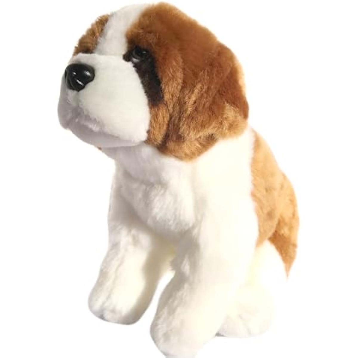 JIANEEXSQ 12" Realistic St. Bernard Dog Plush Toy Lifelike Siberian Dog Model Stuffed Animal Kids Birthday Gift (10" St. Bernard)