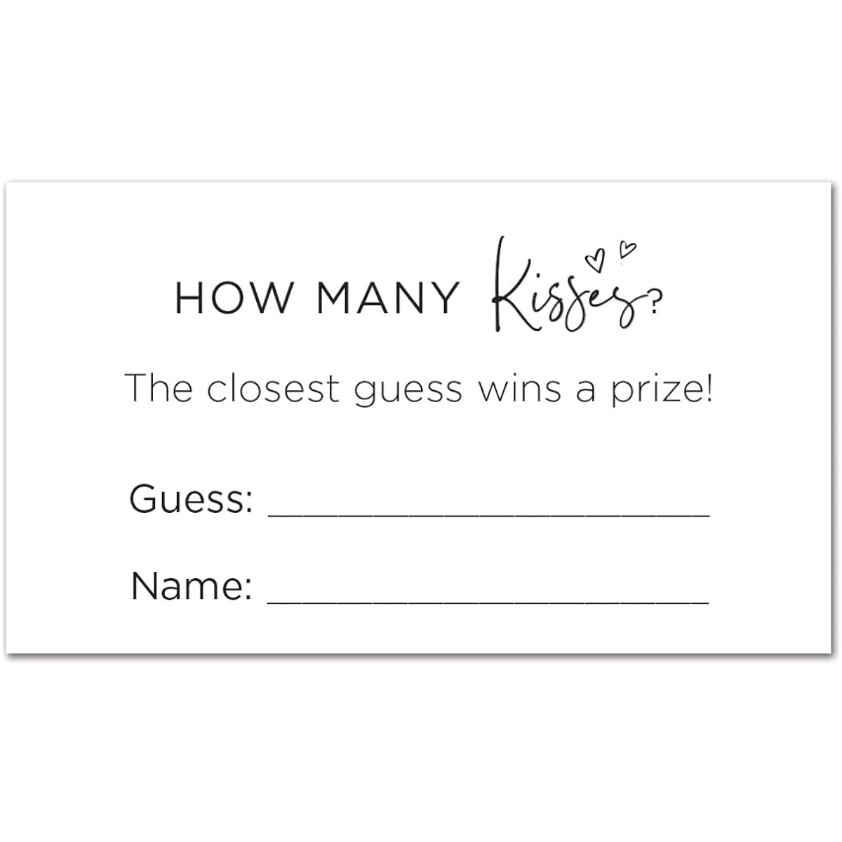 InvitationHouse Guess How Many Kisses Cards - 48 Cards (Minimalist)