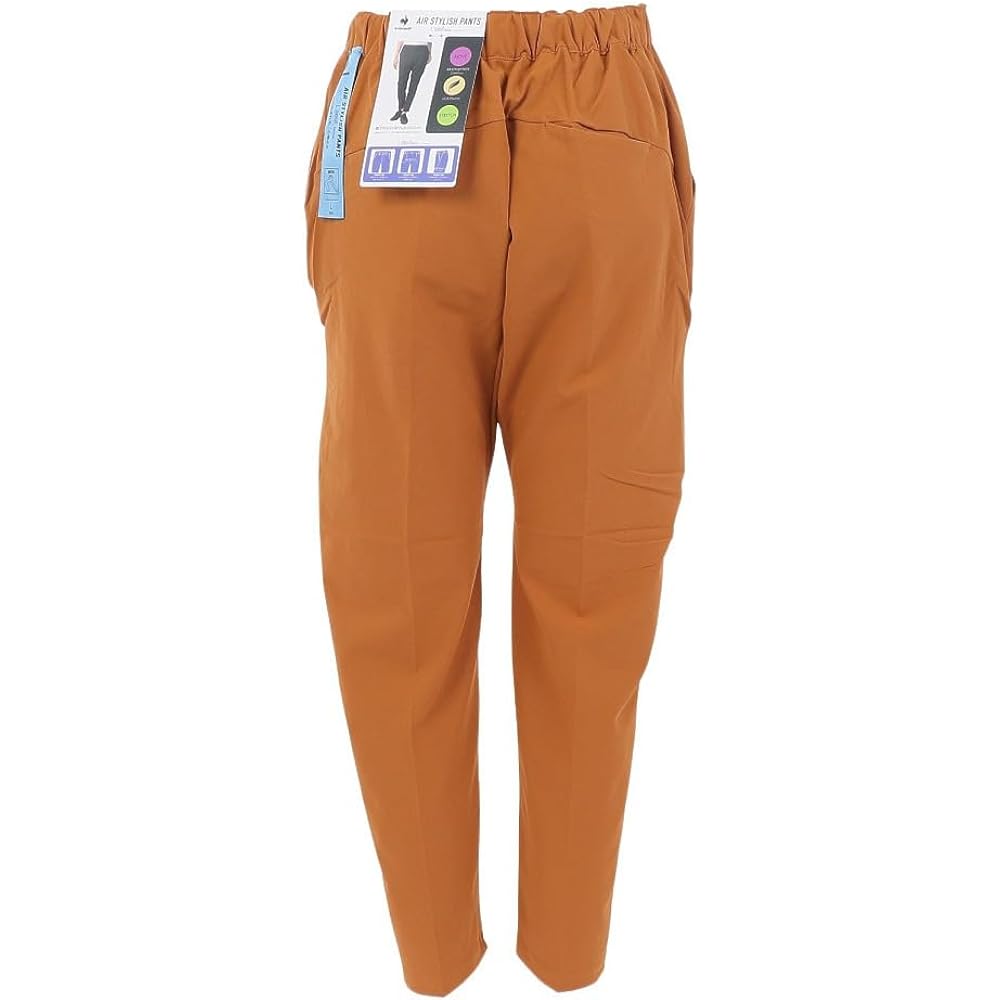 [Le Coq Sportif] Cropped Length Pants LCS Plume AIR STYLISH PANTS L‘oeuf form Sweat Absorbent Stretch Shape Stable Skin Dry Same Color Logo Women's