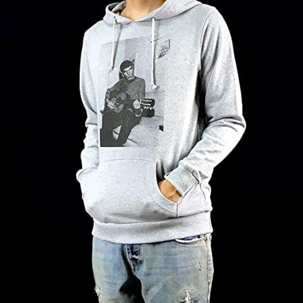 Star Trek Spock Guitar Sci-Fi Movie Monochrome Hoodie