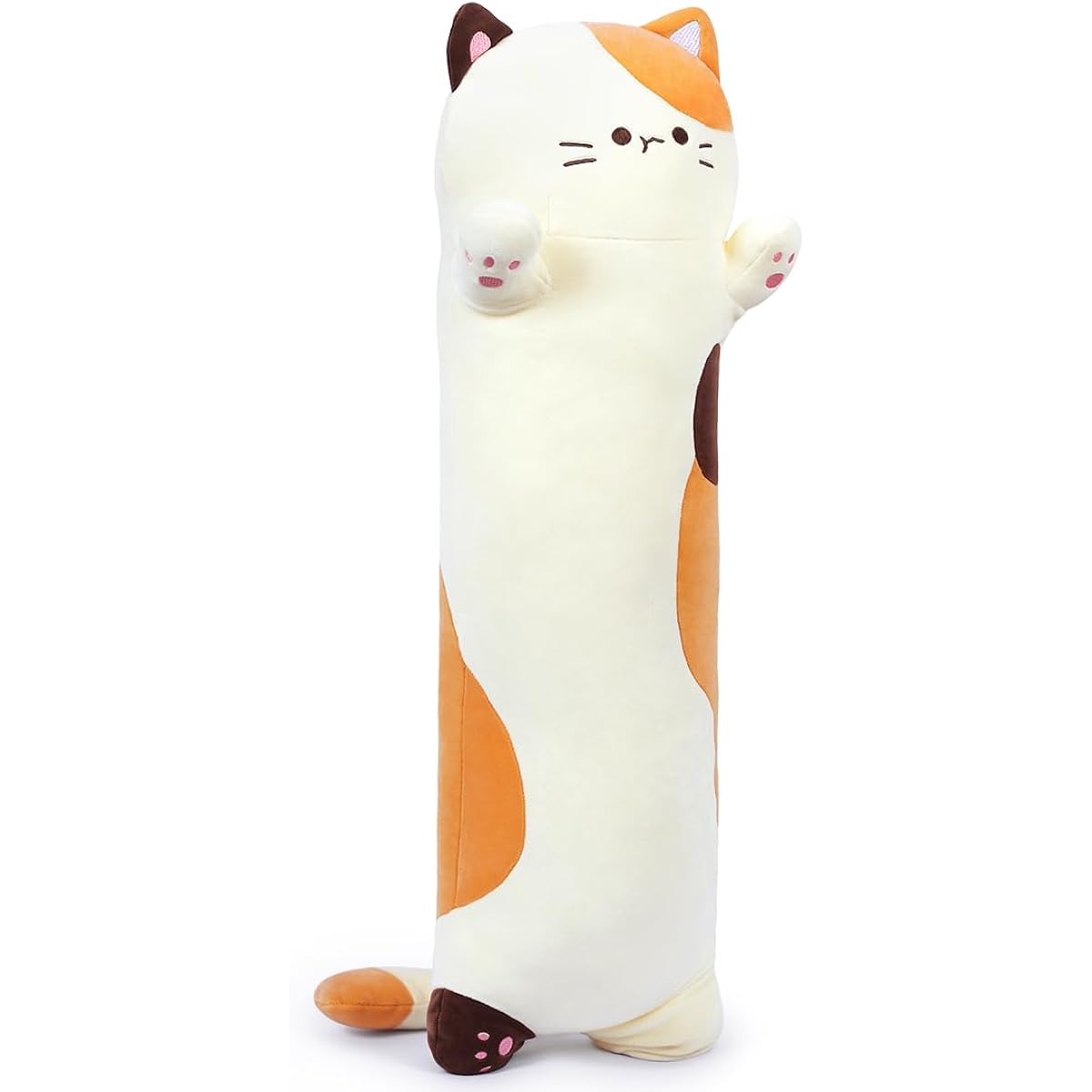 MIAOHAHA Long Cat Plush Pillow Cute Stuffed Animal Cat Toy Doll Plush Cat Pillow for Sleeping Gift for Kids and Girls(Beige, 90cm/35.4inch)