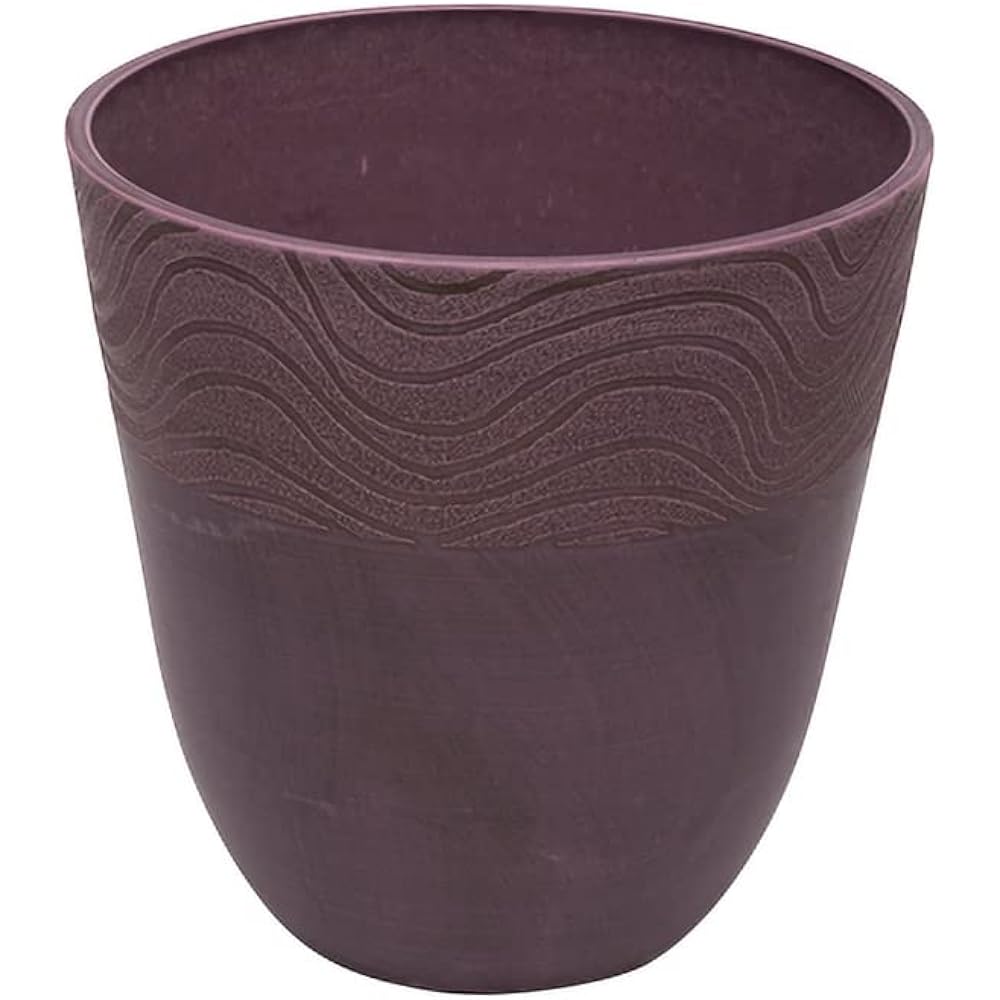 Lead Style Smooth Calm Pot 40 Planter with Hole Resin Charcoal φ40×H40cm S-13V40CH