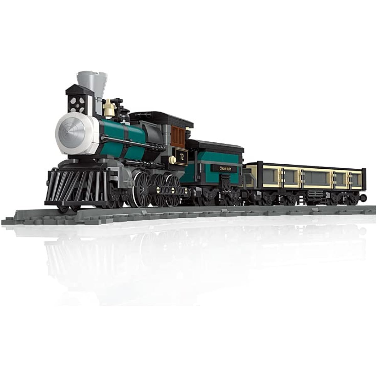 dOvOb TH10 Steam Locomotive Building Kit with Train Tracks, Collectible Steam Locomotive Engineering Toy Set for Kids and Adults (560 Pieces)