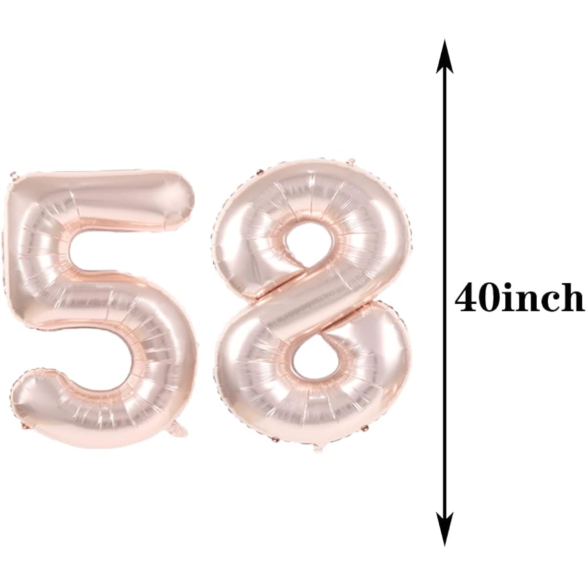 Sweet 58th Birthday Decorations Party Supplies Rose Gold Number 58 Balloons 58th Foil Mylar Balloons Latex Balloons Decorations for Girls/Women/Men/Photography Props