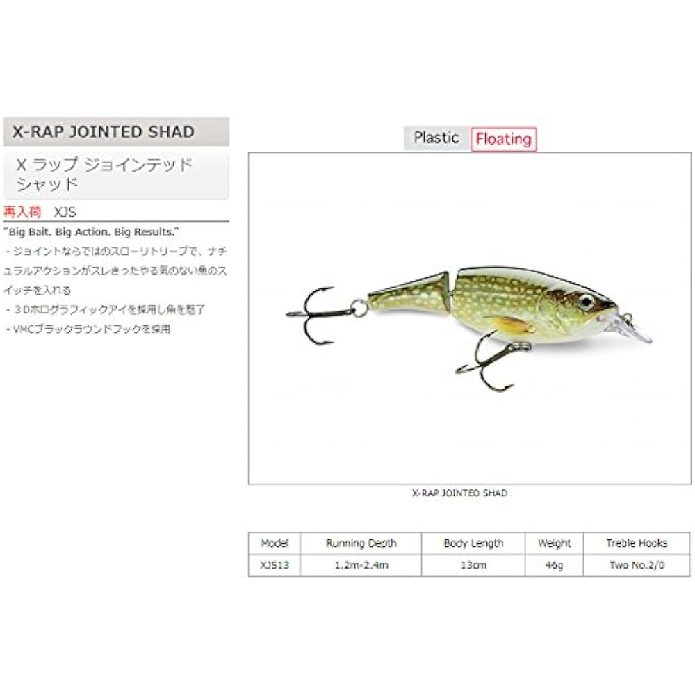 Rapala Shad X Wrap Jointed Shad 13cm 46g Lure