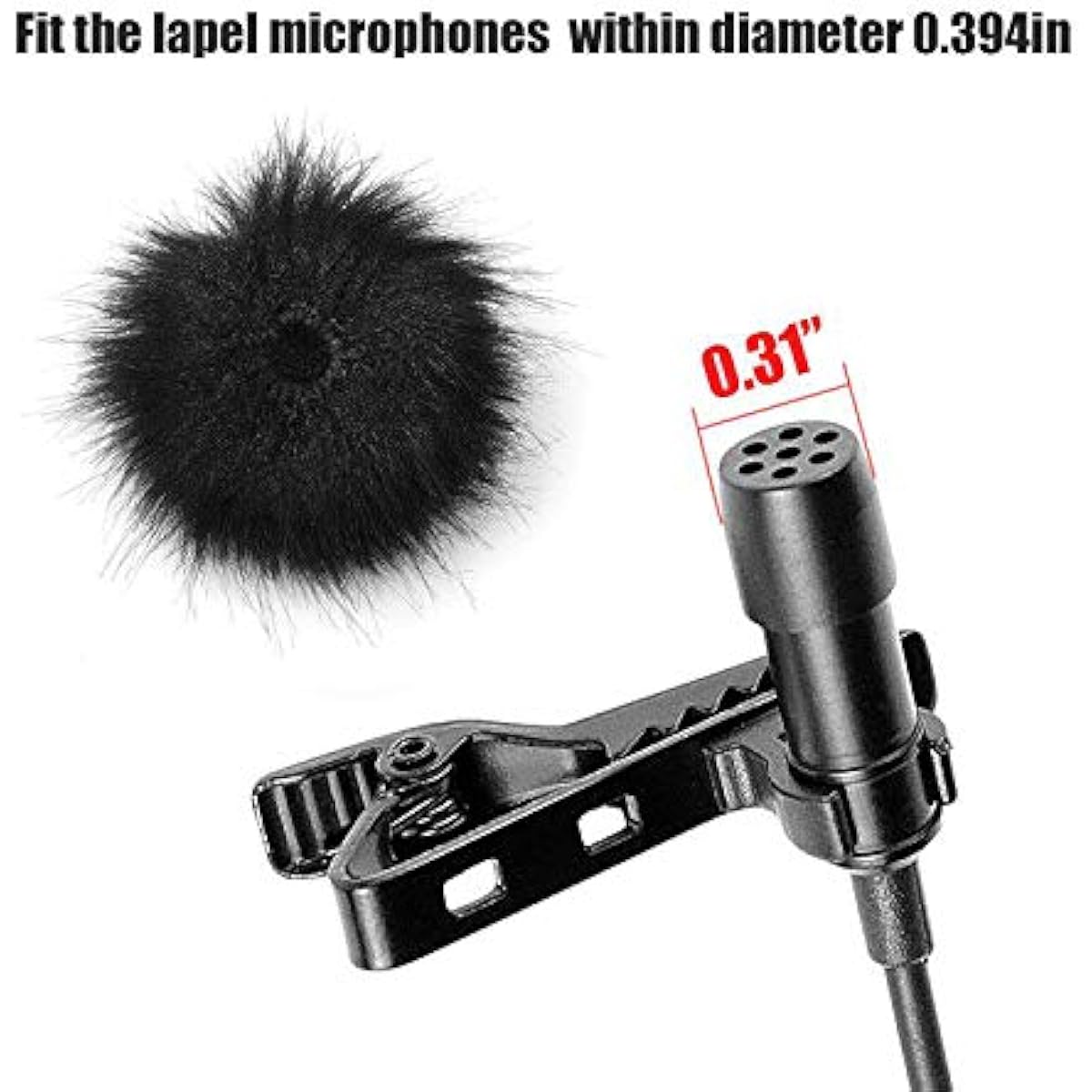 Micro Lapel Dead Cat Windscreen ChromLives Lapel Microphone Windscreen Muff Fur Windshield Dead Cat Outdoor with Lavalier Microphone Pack of 5