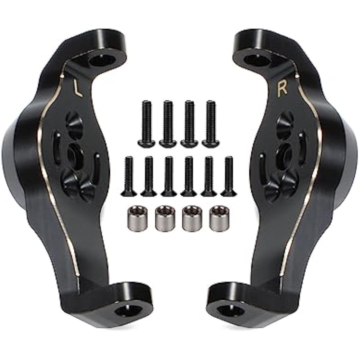 RCXXX Brass Caster Block Front C Hub Carrier Counterweight 1/10 RC Crawler TRX4 Upgrade Parts 8232 Replacement (Black) 1 Pair