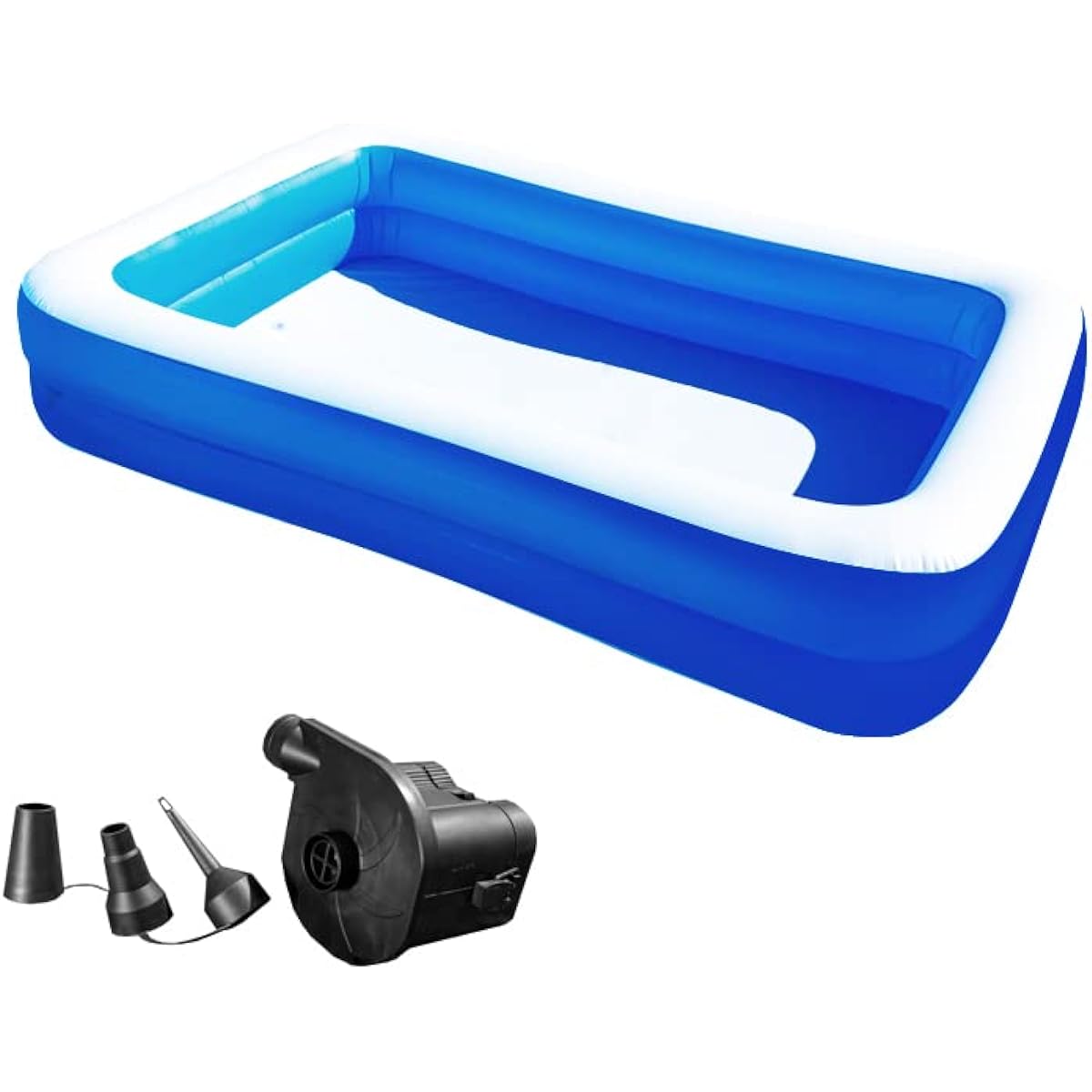 Vinyl pool family size total length 3m [with air pump] (normal blue)