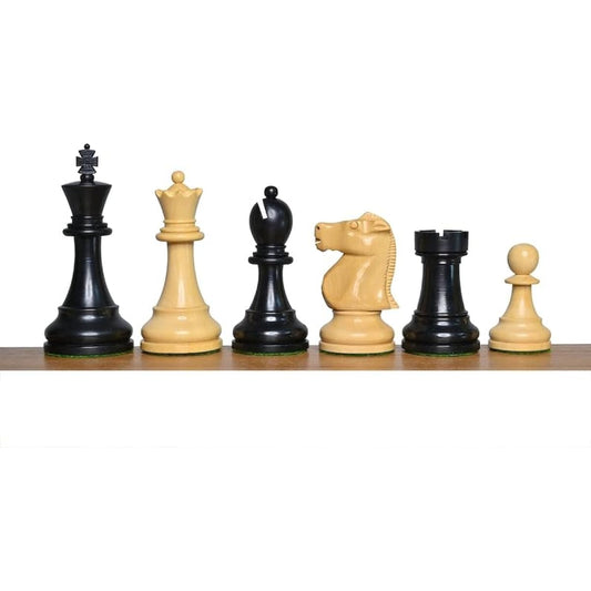 1972 Reproduction Fischer Spassky Staunton Chess Piece Set - Weighted Chess Pieces with Solid Wood Luxury Chess Board - 3.7" King