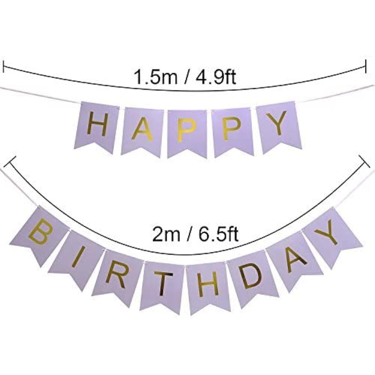 LOVELY BITON Purple Happy Birthday Wall Banner, Party Decorations, Versatile, Beautiful, Swallowtail Bunting Flag garland Surprise Ideas
