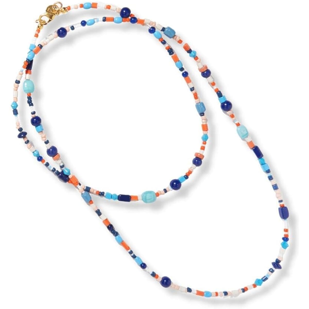 INK + ALLOY Women's Beaded Long Boho Necklace, Lucy Multi Mix Seed Bead Statement Necklace, Kaleidoscope Collection, Handmade Jewelry, Modern Bohemian