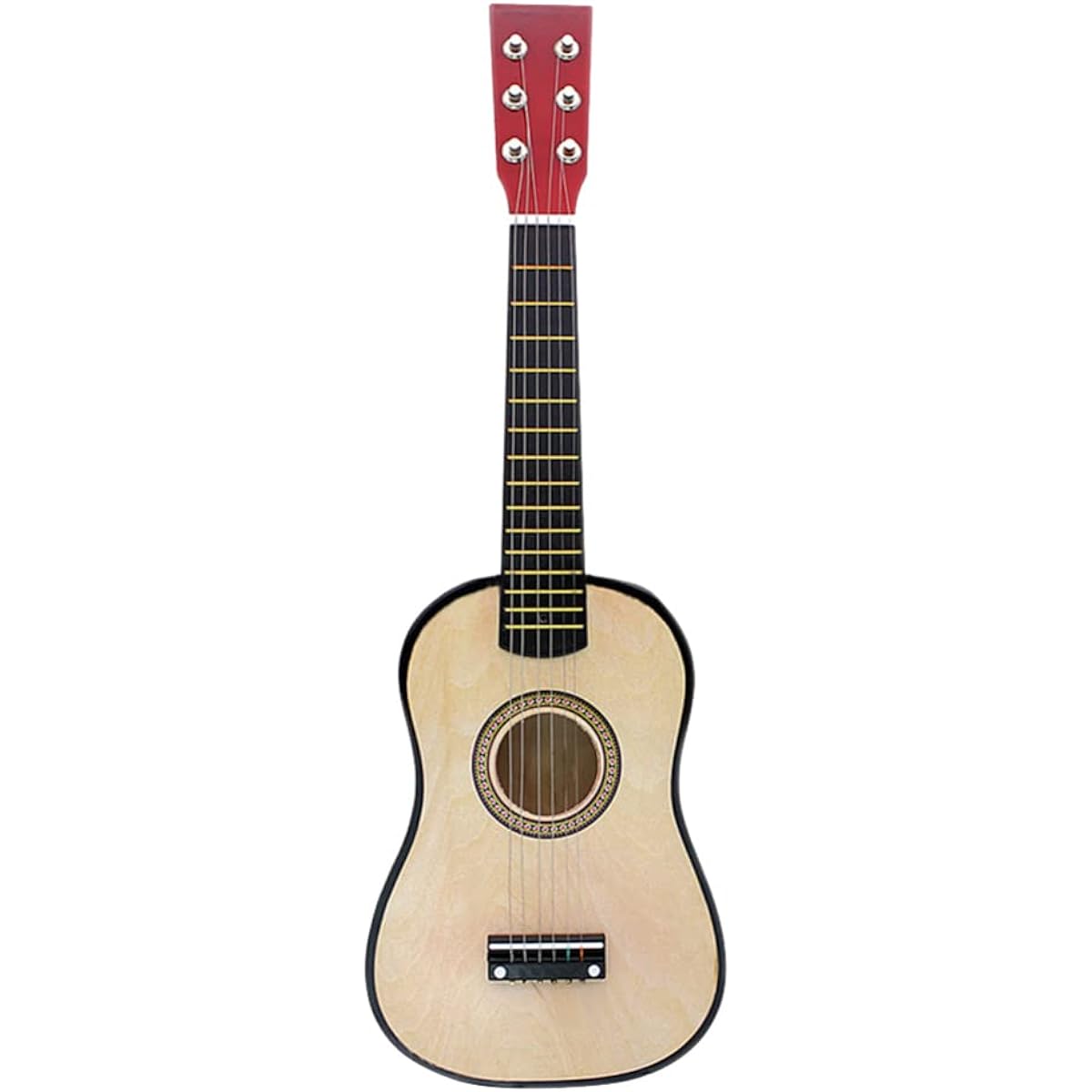 Toddmomy Acoustic Guitar 1 Piece 23 Inch Wooden Guitar, Kids Guitar 6 Strings Toddler Guitar Small Guitar Ukulele Musical Instrument for Children Beginners Adults, Wood Color Wooden Guitar