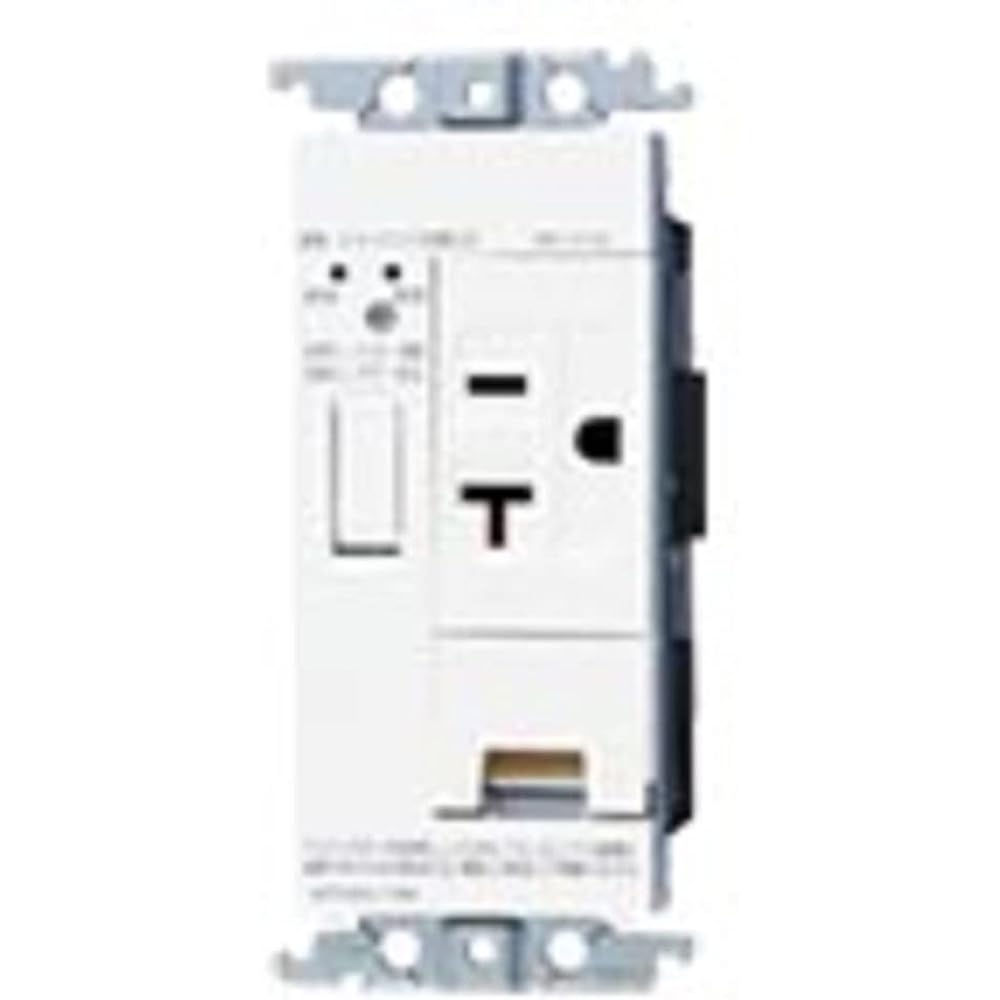 Panasonic Cosmo Series Wide 21 Heat Sensitive/Tracking Notification Outlet Embedded Outlet/Grounded Outlet with Earth Terminal, With Shutoff Function, Metal Frame, White WTN35123WK