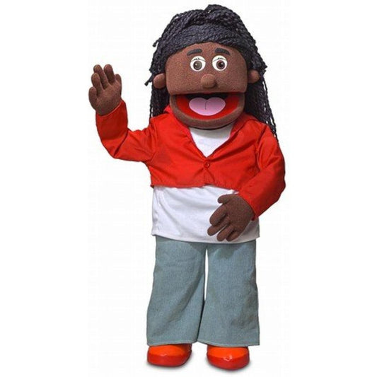 30 Sierra, Black Girl, Professional Performance Puppet with Removable Legs, Full or Half Body by Silly Puppets