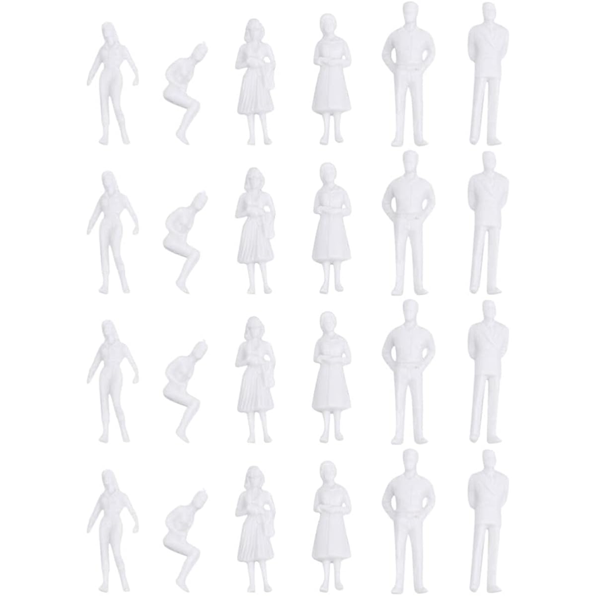Healifty Scale Model People Mannequins Model Train Set 50 Pieces Unpainted Figures Model Standing White Miniature People 27mm Choo Choo Train Train Miniature Miniature